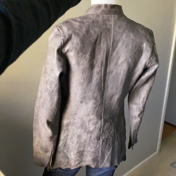 BLUR Leather Distressed Jacket  Size 40 US 0-2 - Picture 5 of 15
